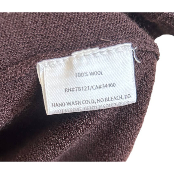 Eileen Fisher 100% Wool Brown Cardigan Women’s Size M - Picture 4 of 4